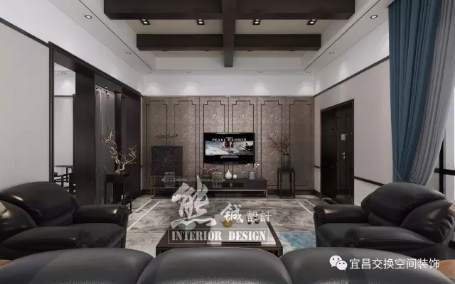 新中式客厅设计，其格调典雅质朴，色彩稳重成熟，布局阴阳协调，韵味浓烈悠长，充分体现了中国传统美学的精神，散发出亦古亦今的层次之美。